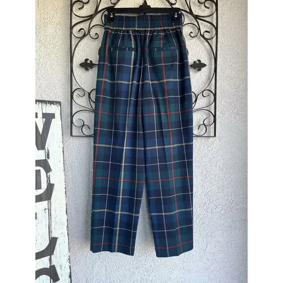 Urban Outfitters Paige Pleated Cropped Straight Leg Trouser- Small- Multicolored - Picture 6 of 10